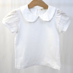 Peter Pan Collared Sheer Sleeve Top